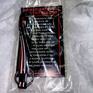 Firefighters: The Thin Red Line Key Chain in Red, White & Blue.  New. Clean.